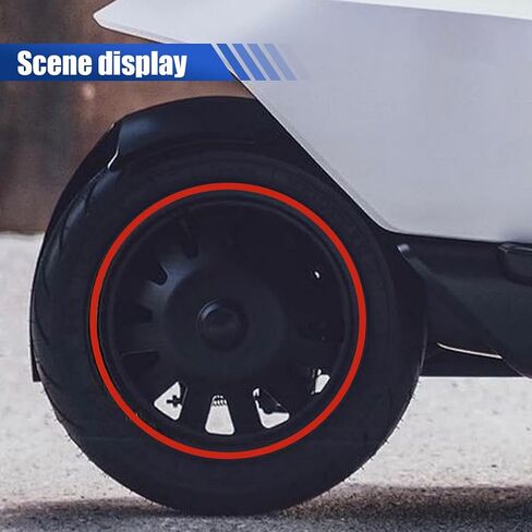 16PCS 17''-19'' Reflective Wheel Rim Stripe Decal Sticker, Universal Night Safety Tape Reflective Stickers, Waterproof Tire Rim Decoration Stripe Decals for Motorcycle, Car, Bicycle (Red) in Saudi Arabia