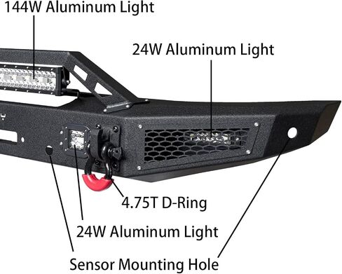 Bronco Front Bumper Rock Crawler Off Road Compatible with 2021 2022 2023 2024 2025 2026 Ford Bronco (Not fit Sports Version) in Saudi Arabia