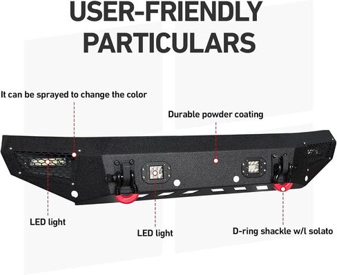 Bronco Front Pumper Rock Crawler Off Road متوافق مع 2021 2022 2023 2024 2025 2026 Ford Bronco (غير مناسب للإصدار الرياضي) in Kuwait