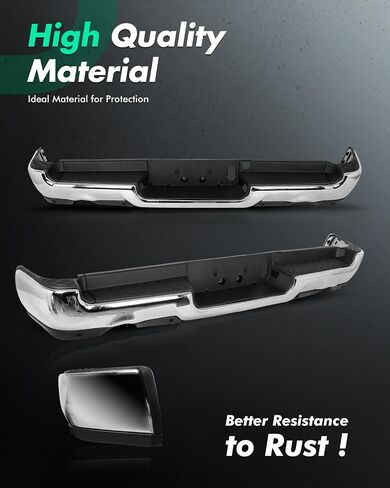 SCITOO Rear Step Bumper fit for 2019 2020 2021 2022 2023 2024 for Ram 1500, Chrome 68404443AA （with park assist sensors） in Saudi Arabia
