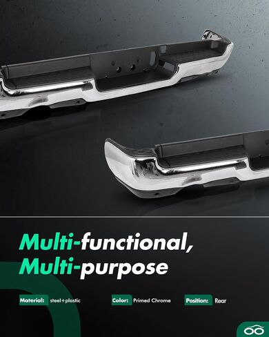 SCITOO Rear Step Bumper fit for 2019 2020 2021 2022 2023 2024 for Ram 1500, Chrome 68404443AA （with park assist sensors） in Saudi Arabia