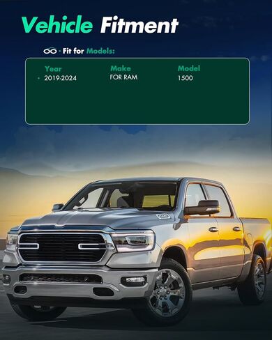 SCITOO Rear Step Bumper fit for 2019 2020 2021 2022 2023 2024 for Ram 1500, Chrome 68404443AA （with park assist sensors） in Saudi Arabia