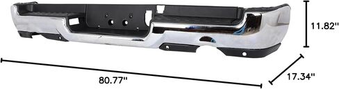 SCITOO Rear Step Bumper fit for 2019 2020 2021 2022 2023 2024 for Ram 1500, Chrome 68404443AA （with park assist sensors） in Saudi Arabia