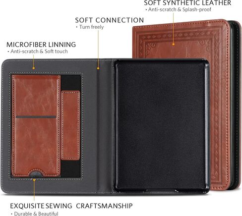 CoBak Case with Stand for Kindle Paperwhite 12th Gen 2024 Released (7") & Kindle Colorsoft Signature Edition - Durable PU Leather Cover with Auto Sleep Wake, Card Slot, Hand Strap Feature in Saudi Arabia