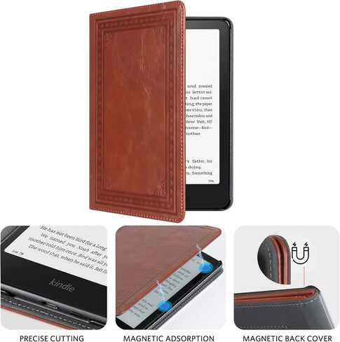 CoBak Case with Stand for Kindle Paperwhite 12th Gen 2024 Released (7") & Kindle Colorsoft Signature Edition - Durable PU Leather Cover with Auto Sleep Wake, Card Slot, Hand Strap Feature in Saudi Arabia