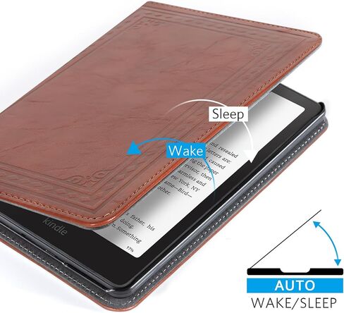 CoBak Case with Stand for Kindle Paperwhite 12th Gen 2024 Released (7") & Kindle Colorsoft Signature Edition - Durable PU Leather Cover with Auto Sleep Wake, Card Slot, Hand Strap Feature in Saudi Arabia