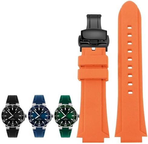 Protruding Notch Rubber Watch Chain For ORIS Diving 7730 7740 Men's Silicone Sports strap in Kuwait