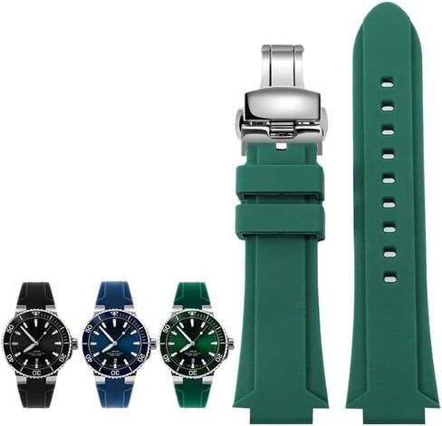 Protruding Notch Rubber Watch Chain For ORIS Diving 7730 7740 Men's Silicone Sports strap in Kuwait