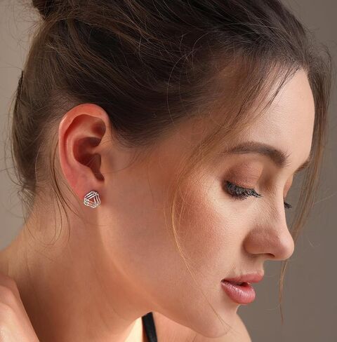 LeCalla 925 Sterling Silver Love Knot Stud Earrings for Women | Classic, Textured, Textured Celtic Knot Designs Studs Earring Jewelry Gift for Birthday, Anniversary & Special Occasions in Saudi Arabia