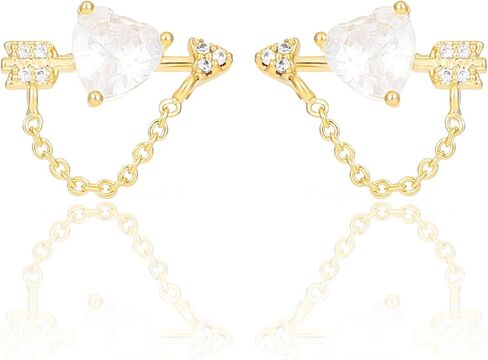 14k Gold Plated Cubic Zirconia Stud Earrings for Women Jewelry in Kuwait