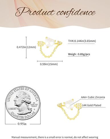 14k Gold Plated Cubic Zirconia Stud Earrings for Women Jewelry in Kuwait