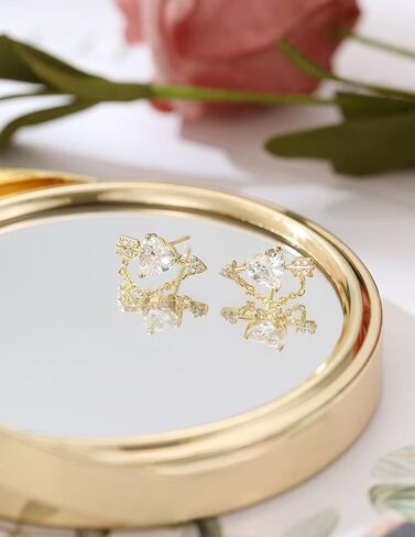 14k Gold Plated Cubic Zirconia Stud Earrings for Women Jewelry in Kuwait