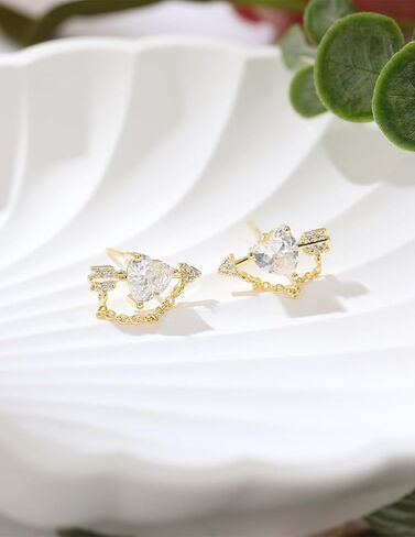 14k Gold Plated Cubic Zirconia Stud Earrings for Women Jewelry in Kuwait