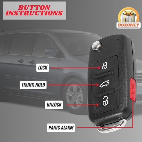 Replacement Keyless Entry Remote Car Key Fob 315MHz NBG010180T 3+1 Button Compatible with Volkswagen Jetta Golf GTI Passat Tiguan Touareg (2011-2016) - PN 5K0837202AE/S - Includes 48 Chip in Kuwait
