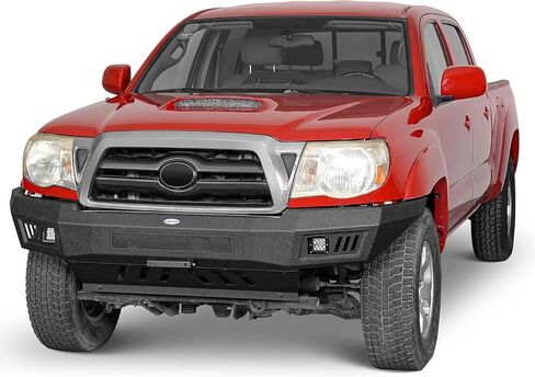 Hooke Road Tacoma Front Bumper Full-Width Steel Bumper w/LED Lights & Skid Plate for Toyota Tacoma 2nd Gen 2005 2006 2007 2008 2009 2010 2011 Pickup Truck in Saudi Arabia