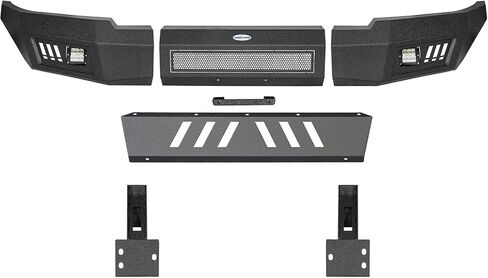 Hooke Road Tacoma Front Bumper Full-Width Steel Bumper w/LED Lights & Skid Plate for Toyota Tacoma 2nd Gen 2005 2006 2007 2008 2009 2010 2011 Pickup Truck in Saudi Arabia