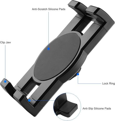 حامل هاتف مشبك مشبك للمكتب/الطاولة/الباب الزجاجي/سطح المكتب/الحرس/الحامل ، متوافق مع iPhone/nexus/htc/lg/huawei/هواتف ذكية ، 360 درجة مئوية ألومنيوم in Kuwait