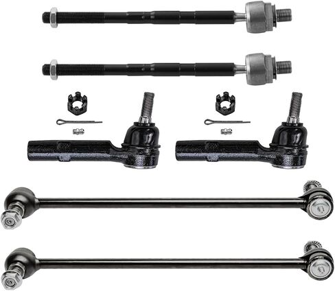 Detroit Axle - Front 6pc Tie Rods Kit for Chevrolet Traverse Buick Enclave GMC Acadia Limited Saturn Outlook, 4 Suspension Outer & Inner Tie Rod Ends 2 Sway Bar Links Replacement in Saudi Arabia