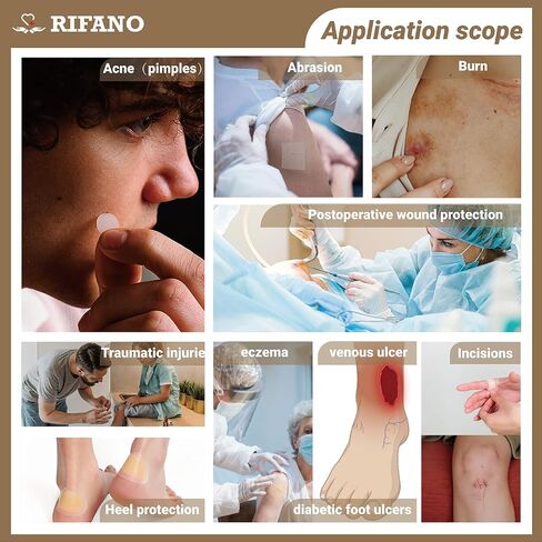 RIFANO Medical Hydrocolloid Tape Roll, Cut-to-Size, 2in*10ft, 19.7mil/ 0.5mm Thickness, Extra Large Hydrocolloid Patch Bandages with Self-Adhesive, Ultra Absorbent, Flexible & Waterproof in Kuwait