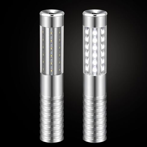 6 Pieces LED Strobe Baton Light Rechargeable Bottle Service Sparklers Stick Reusable Champagne Bottle Handheld LED for Club Stage Nightclub Party Concert Event Bar Outdoor - Silver in Saudi Arabia