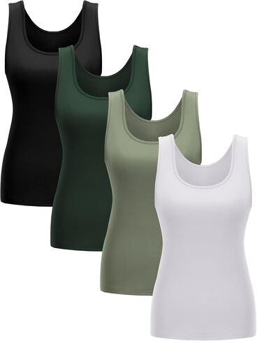 4 Pcs Women Summer Basic Tank Tops Sleeveless Undershirt Tank Tops for Lady Girls in Saudi Arabia