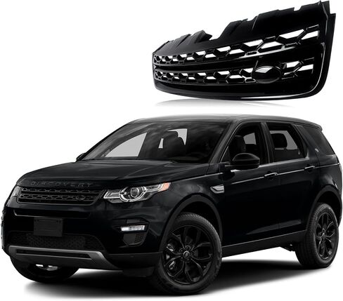 Pront Pumper Upper Grille Fit لعام 2016 2017 2018 2019 Land Rover Discovery Sport ، Style Factory ، Gloss Black in Kuwait
