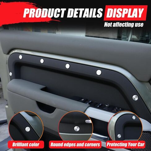 غطاء زخرفي المسمار لعام 2020-2023 Land Rover Defender 110 إكسسوارات ، 56 PCS Cover Aluminy Aluminium Car Cover Cover Cover (Defender 110 - for 4 Side Doors) (Black) in Saudi Arabia