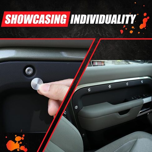 غطاء زخرفي المسمار لعام 2020-2023 Land Rover Defender 110 إكسسوارات ، 56 PCS Cover Aluminy Aluminium Car Cover Cover Cover (Defender 110 - for 4 Side Doors) (Black) in Saudi Arabia