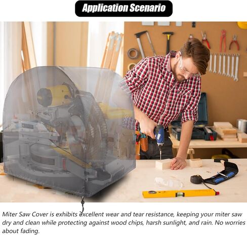 Miter Saw Cover,Guard Dust Waterproof Oxford Cloth for Heavy Bandsaw Benchtop,Fit for Most Miter Saws,Planers,Machine Tools outdoor,To Prevent Table Saw Rust(28"L x 24"W x 28"H, Black) in Saudi Arabia