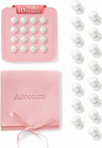 16 Pairs Double Sided Pearl Veil Weights Invisible, Magnetic Bridal Veil Weights Secures Long Wedding Veil for Outdoor Weddings, Elegant Wedding Essentials and Gifts for Brides (Beige) in Saudi Arabia