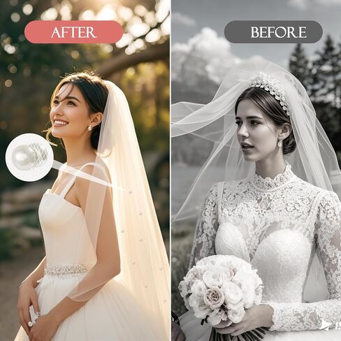 16 Pairs Double Sided Pearl Veil Weights Invisible, Magnetic Bridal Veil Weights Secures Long Wedding Veil for Outdoor Weddings, Elegant Wedding Essentials and Gifts for Brides (Beige) in Saudi Arabia