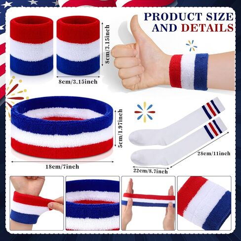 MEPase 5 PCS 80S COSTUME COSTION FOR MENS 4th Of July Punk Style MULLET WIG AMERICAN SUNGLASS SUNGLAS in Kuwait
