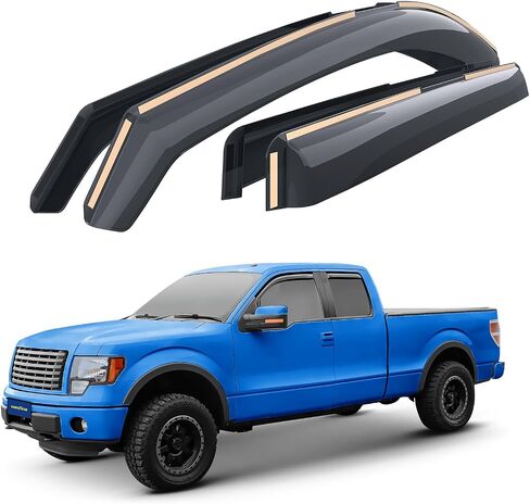 Goodyear Shatterproof في القناة المنحرفات للنوافذ للشاحنات دودج رام 1500 2009-2018 رباعية الكابينة ، حراس المطر ، أقنعة النوافذ للسيارات ، انحراف تنفيس ، ملحقات الشاحنات ، 4 pcs- gy003421lpf in Kuwait