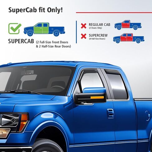 Goodyear Shatterproof في القناة المنحرفات للنوافذ للشاحنات دودج رام 1500 2009-2018 رباعية الكابينة ، حراس المطر ، أقنعة النوافذ للسيارات ، انحراف تنفيس ، ملحقات الشاحنات ، 4 pcs- gy003421lpf in Kuwait