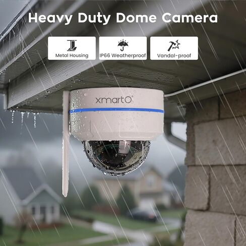 Xmarto [AI Tracking Dome Cam] 2K HD Metal Dome PTZ Wireless Security Camera مع تتبع تلقائي ، صوت ثنائي الاتجاه والرؤية الليلية (أضف إلى NVR أو استخدام مستقل ، DPK3034) in Kuwait