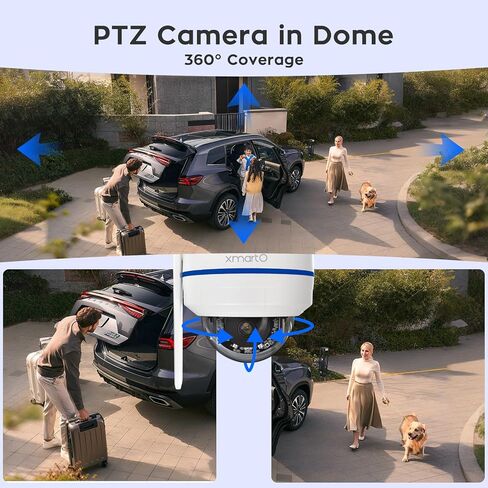 Xmarto [AI Tracking Dome Cam] 2K HD Metal Dome PTZ Wireless Security Camera مع تتبع تلقائي ، صوت ثنائي الاتجاه والرؤية الليلية (أضف إلى NVR أو استخدام مستقل ، DPK3034) in Kuwait
