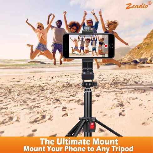 Zeadio Smartphone Tripod Mount Adapter, Cell Phone Tripod Holder Selfie Stick Monopod Adjustable Clamp in Saudi Arabia