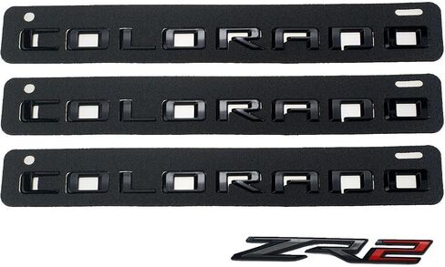 4X 2021 +Colorado ZR2 Emblems Badge 3D Door Tailgate Nameplate Logo Decal Replacement for Colorado (Gloss Black) in Saudi Arabia