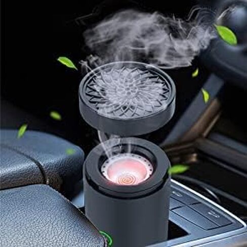 Electric Incense Burner, Car Electric Incense Burner, Portable USB Rechargeable Smart Electronic Incense Burner, bakhoor Burner for Home Use (Black) in Saudi Arabia