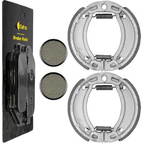 Caltric Front Shoes & Rear Brake Pads Compatible with Yamaha Moto-4 200 Yfm200 Yfm-200 Yfm200Dx 1985-1989 in Saudi Arabia