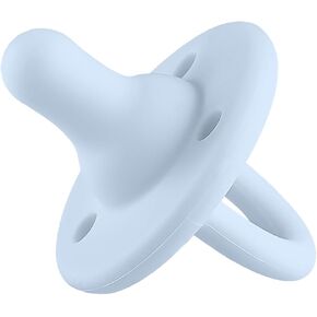 Lee Lee and Me Paci - Sky Color - 100% Medical Grade Silicone Pacifier Breast-Like Nipple Design for Better Latch - Size 0-18 Months in Saudi Arabia