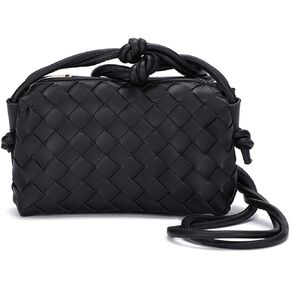 Vegan Leather Woven Crossbody Bag for Women, Braided Trendy Shoulder Bag -Handwoven Handbag Purse in Saudi Arabia