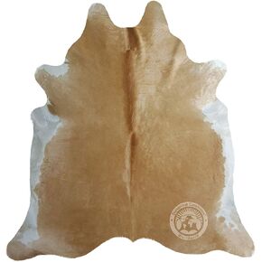 Sunshine Cowhides 100% Genuine Palomino Beige and White Cowhide Rug - Modern Style Animal Skin Rug & Floor Carpet for Living Room, Bedroom, Kitchen & More - Extra Large (6x7-8 Ft.) in Kuwait