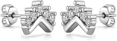 LECALLA 925 Sterling Silver Small Lightweight Zirconia Stud أقراط in Saudi Arabia