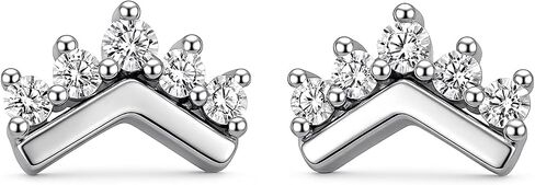 LECALLA 925 Sterling Silver Small Lightweight Zirconia Stud أقراط in Saudi Arabia