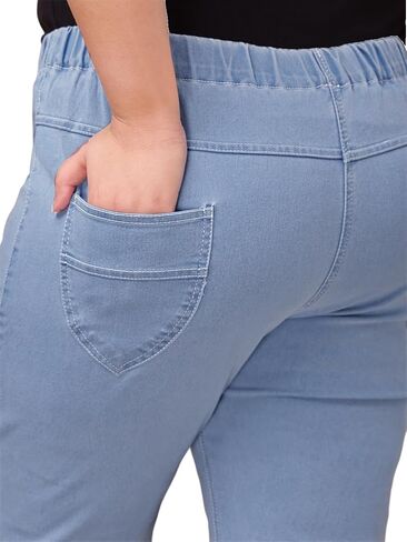 Women's Denim Light Blue Jeggings – Formal Wear Jeggings, Ultra Plus Size Comfortable Stretchable Denim Jegging in Saudi Arabia