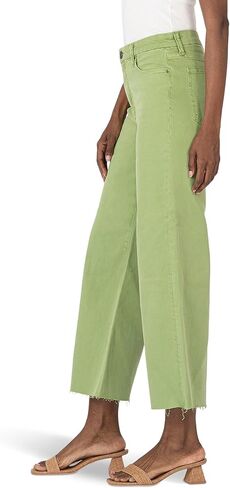 KUT from the Kloth Women's Meg High-Rise Fab Ab Wide Leg Raw Hem in Fire in Saudi Arabia