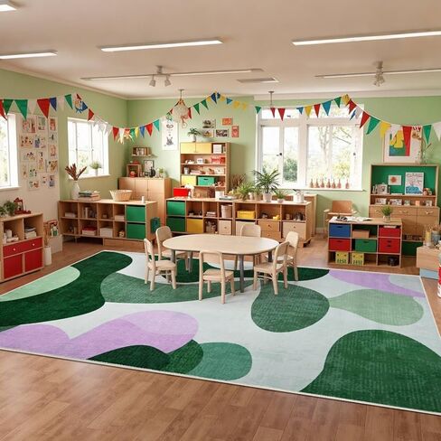 سجادة هندسية مقاس 5 × 7 لغرفة المعيشة، سجادة ناعمة وحديثة مجردة قابلة للغسل لغرفة النوم، سجادة أرضية كبيرة مضادة للانزلاق للفصول الدراسية وغرفة الطعام والمكتب باللون الأسود والرمادي in Kuwait