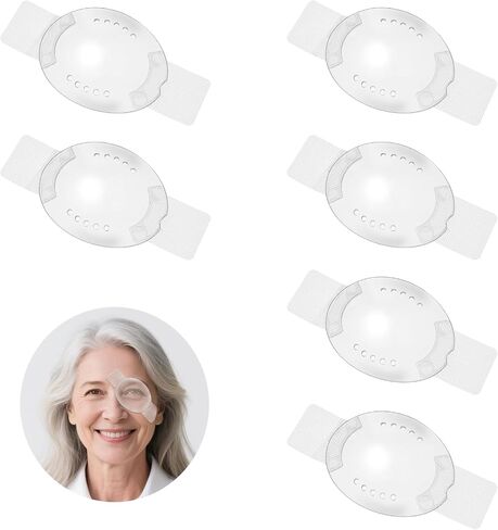 Eye Shield After Cataract Surgery, 6 Pcs Plastic Clear Eye Patch Self-Adhesive Eyes Shield with Small Hole Breathable Eyepatch for Adults Children Eyes Protection in Saudi Arabia