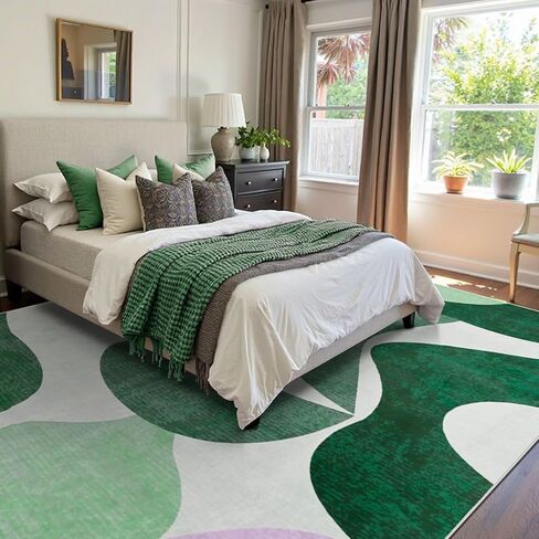 سجادة هندسية مقاس 5 × 7 لغرفة المعيشة، سجادة ناعمة وحديثة مجردة قابلة للغسل لغرفة النوم، سجادة أرضية كبيرة مضادة للانزلاق للفصول الدراسية وغرفة الطعام والمكتب باللون الأسود والرمادي in Kuwait